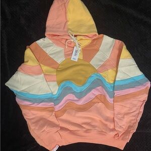Simply Southern Multicolor Patch Wave Sunrise Hoodie